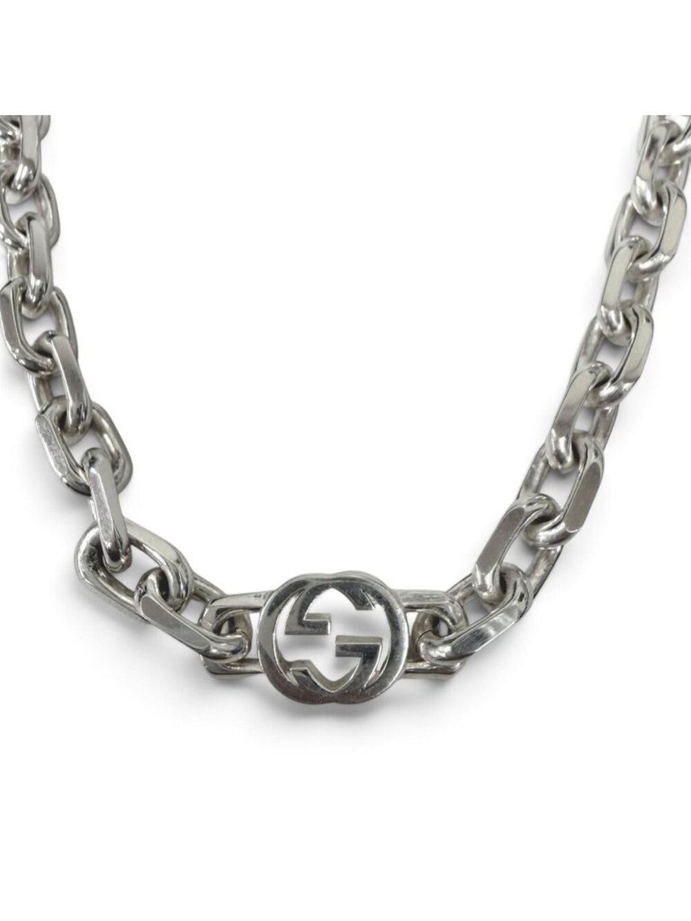 Gucci Interlocking Chain Necklace Silver